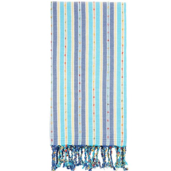 Sand Free Bohemian Turquoise Blue Towels - 100% Cotton Boho Beach Bath Towel - Picture 3 of 10